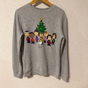 Peanuts Christmas Heather Gray crewneck Sweatshirt